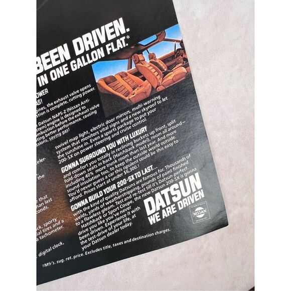 Vintage DATSUN 200-SX CAR Vintage 1970's Magazine Ad - Picture 3 of 6